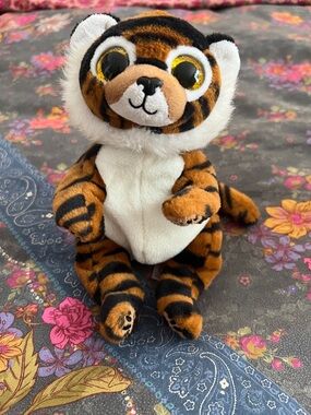 TY Beanie Babies “CLAWDIA” Plush Tiger Plushie - Orange, Black & White